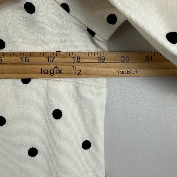 Talbots Shift Dress Women Medium White Black Terry Joy Dot Round Neck Preppy NWT - Picture 7 of 8